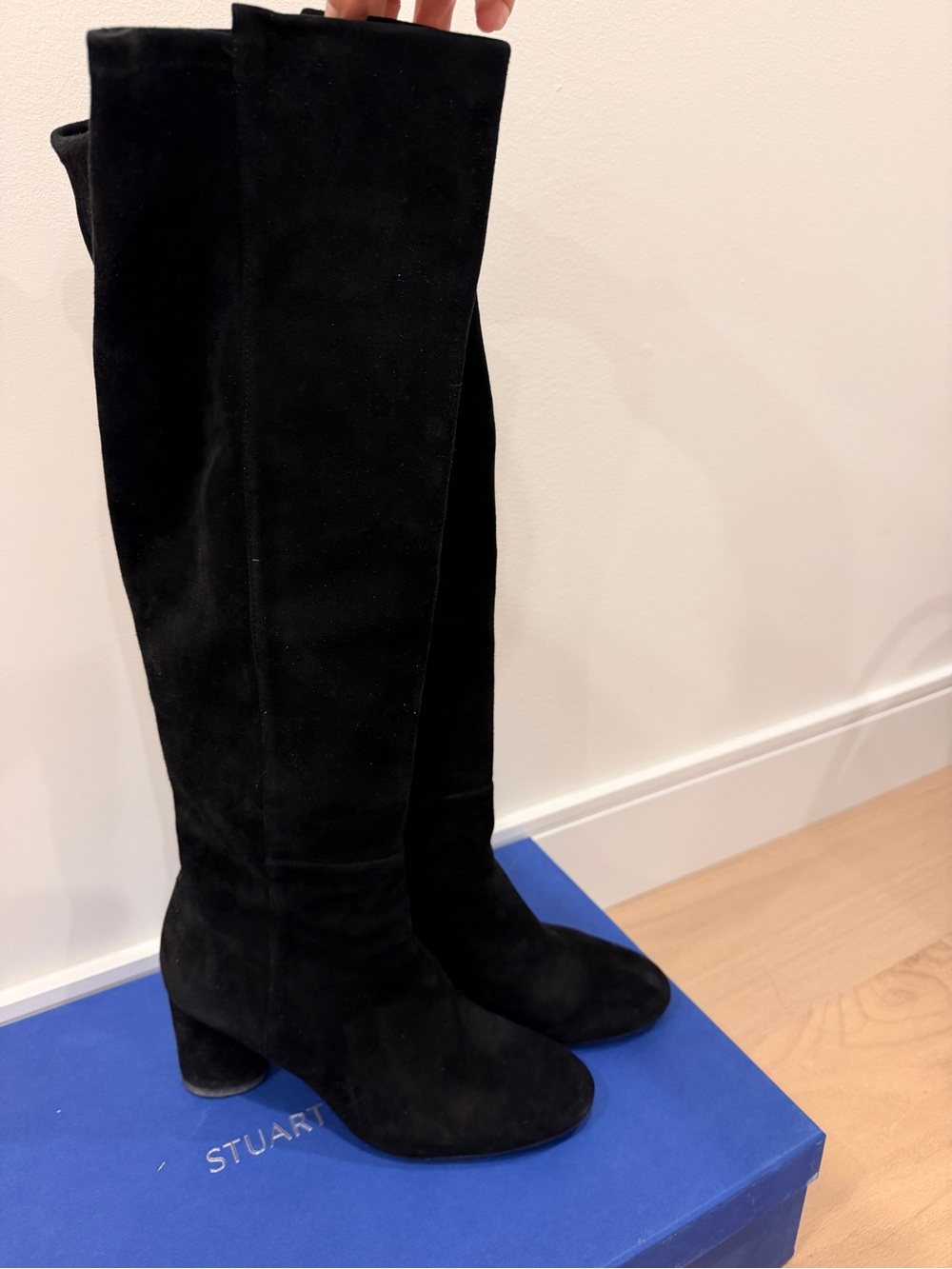 Stuart Weitzman Black Eloise Boots — Size 8